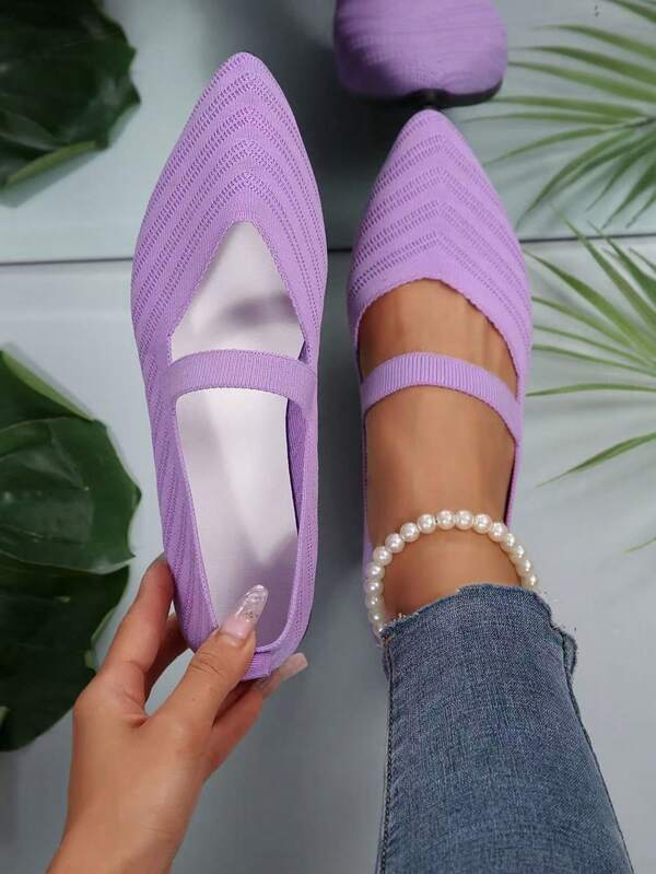 Women's Pointed Toe Flat Slip-On Casual Breathable Loafer Shoes