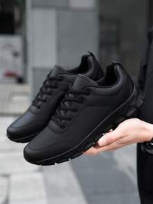 DaoLxi Buty męskie Trampki Buty codzienne Siłownia Tenis Sportowe Trampki Moda Lekkie PU Sportowe Buty treningowe Wygodne obuwie Trenerzy Czarne buty