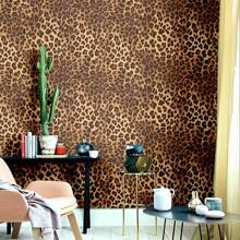 1 Roll Leopard Print Vintage Animal Removable Vinyl Self-Adhesive Wallpaper, Drop Match Pattern, Waterproof, Detachable, For Cabinets, Dresser Drawers, Shelves, Bedroom, Bathroom Vanity, Wall Furniture Workstation Decor