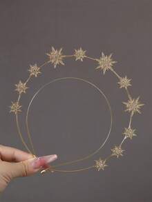 1pc Star Dual-Layer Rhinestone Headband, Minimalist & Multifunctional Hairband Hair Hoop - Multicolor - View 4