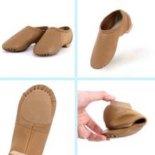 Kids' Jazz Shoes With Elastic Strap - Brown - View 3