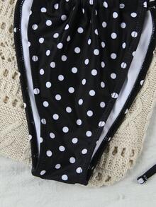 新款欧美性感休闲波点印花女士夏季海滩度假派对挂脖比基尼套装 - 彩色 - 查看 6