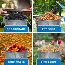 5 Gallon Small Metal Trash Can With Lid Outdoor Galvanized Bucket With Lid 5 Gal Fireplace Ash Bucket For Wood Stove Storage Can For Dog Food Bird Seed Storage Container Rodent Pet Proof - 1 - View 6