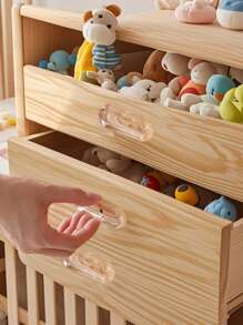 4/8pcs Transparent Baby Room Drawer Handles, Wardrobe Door Pulls, Adhesive-Free Sliding Door Grip Handles, Suitable For Drawers, Doors And Windows