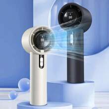 100-Speed Handheld Turbine Fan, Mini Portable USB Rechargeable, Long Battery Life, LED Display, Compact Fan For Desk And Outdoor Camping