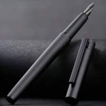 Luxury Metal Black Lacquer Fountain Pen Gift Box, Fine Nib Quality Pen Gift Set For Men, Women, Professional, Office Pen School Supplies, Back To School