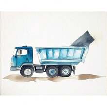 1 Stück Wandkunst Poster optional mit Rahmen Deko Konstruktions Zimmer Deko für Jungs - Kleinkind Jungen Zimmer Deko, Truck Wandkunst für Kinderzimmer, Auto Wandbilder Schlafzimmer Spielzimmer Deko, Fahrzeug Traktor Drucke Kinderzimmer Poster ohne Rahmen/mit Rahmen