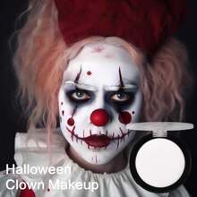 Pintura facial blanca para Halloween de UCANBE, base blanca gótica, base blanca, pintura facial para carnaval, teatro, escenario, cine