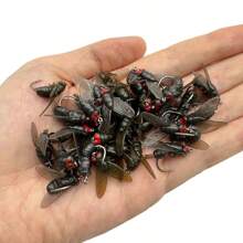20 pièces Kit de leurres souples pour la pêche à la mouche - Leurres d'appâts artificiels de haute qualité pour la pêche à la mouche - Mouches réalistes, lentes et durables - Convient pour la pêche en eau douce et salée