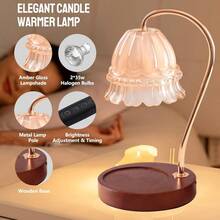 GEEZO Fragrance Candle Warmer Lamp,Electric Candle Warmer With Timer & Dimmer,Mom Christmas Birthday Gifts For Women, House Warming Gifts New Home Bedroom Decor - 棕色 - 查看 3