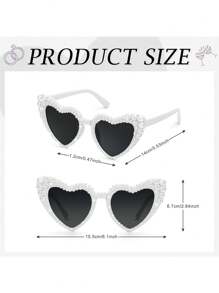 1pc Heart Bachelorette Gifts Vintage Faux Pearl Heart Decorative Party Glasses Bridesmaid Gifts For Bridal Shower Photo Props Wedding Bachelorette Party Favors