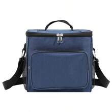 Dual-Compartment Thermal Lunch Tote With Shoulder Strap & Leak-Proof Back – Reusable Insulated Lunch Bag For School, Office, Camping, And Outdoor Use,School Supplies