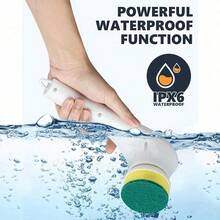 5-In-1 Handheld Electric Rotary Cleaning Brush - Multifunctional Cleaning Brush For Kitchen And Other Scenes - White - View 2