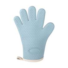 1pc Cotton Padded Microwave Oven Gloves, Silicone Bakeware Gloves, Heat Resistant Oven Mitts, Five-Finger Kitchen Hot Pads, Suitable For Family Gatherings, Baking, Grilling And Other Occasions