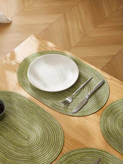 1/2/4/6/8 pezzi set di tovagliette ovali in poliestere beige sfumato, minimalista