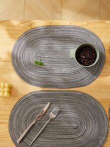 1/2/4/6/8pcs Minimalist Ombre Milk Coffee Oval Polyester Placemats - Dark Grey - View 5
