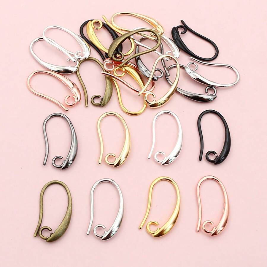 20 件 19x10 毫米/17x9.5 毫米黄铜法式耳环钩线镶嵌 DIY 小耳环钩珠宝制作配件指环 - earring hooks - 查看 1