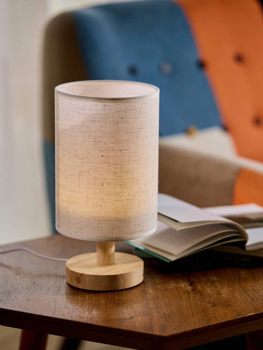 Cirelle 1 件现代简约布艺台灯，USB 供电带开关控制 - 简约布艺灯罩，适合任何房间设计，是卧室/客厅/书房/办公室/宿舍的理想礼物装饰灯 - 查看 1