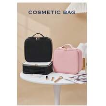 Travel Makeup Bag With Mirror Of LED Lighted Makeup Train Case With Adjustable Dividers, Makeup Case With Mirror For Travel Storage Bag,Makeup Bag,Cosmetic Bag,Vacation Organizer,Large Capacity Makeup Organizer Makeup Case, For Lipstick, Brush, Skincare, Mobile Phone, Coin, Small Items, For Home,Gift,Vacation And Festival Halloween Christmas Multifunctional Use - Pink - View 9