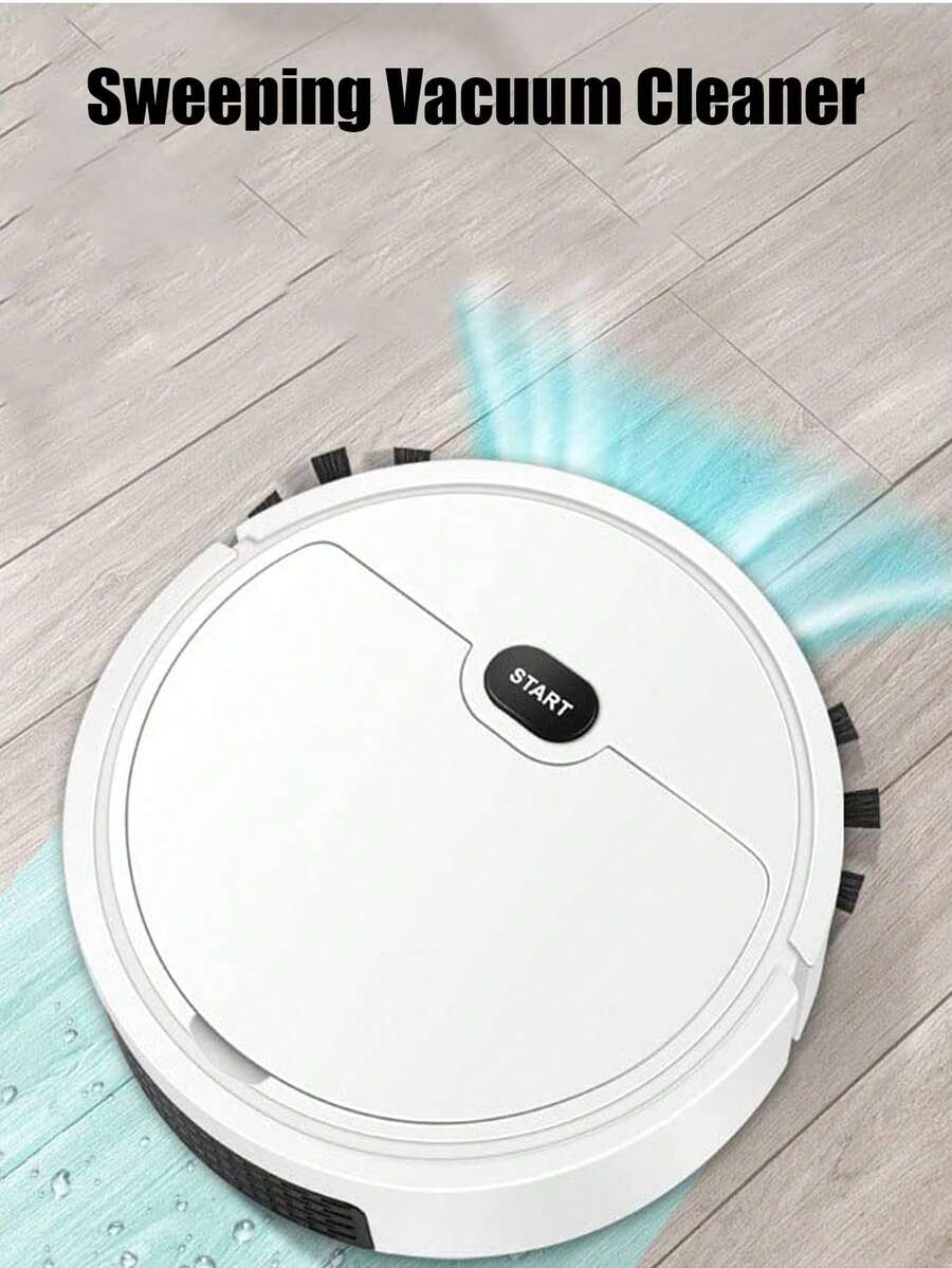 Aspiradora inalámbrica recargable por USB de color blanco, máquina de limpieza mini aspiradora para el hogar, polvo y limpieza, barrido y trapeado automático inteligente para pisos duros