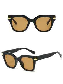 Modische Brille oversized Farbverlauf Frauen 90er Jahre schwarze Gläser Modische Outdoor Quadrat
