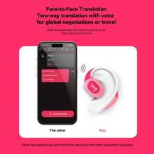 Miniso Barbie BM21 Ai Wireless Translation Headset, 3.7g Intelligent Shape, With Charging Box Headset, With Exquisite Charging Induction, Small Body, 20 Hours Of Ultra-Long Battery Life, Easy To Carry, Suitable For Girls Lover's Birthday Gift - Rose BM21 Ai - View 2