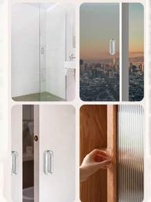 4/8pcs Transparent Baby Room Drawer Handles, Wardrobe Door Pulls, Adhesive-Free Sliding Door Grip Handles, Suitable For Drawers, Doors And Windows