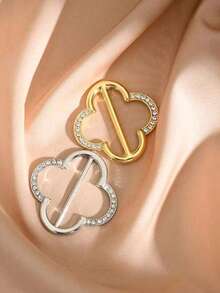 3PCS Ladies' Shirt Tie Clip, Women's Scarf Buckle, Belt Buckle, Fashionable Metal Clothing, Ring Accessories, Suitable For T-Shirts (2 Gold And 1 Silver) For Dress