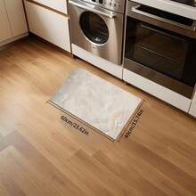 1/2pcs Marble Texture Pattern Kitchen Mat, Suitable For Indoor/Outdoor, Absorbent & Dirt-Proof, Applicable For Bedroom, Bathroom, Kitchen, Entrance - Machine Washable Home Decor - White - View 23