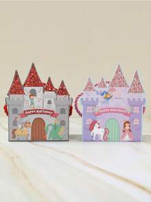 6pcs/Set Fairy Tale Castle Theme Birthday Wedding Gift Boxes & Bags, Fairy Tale Castle Pattern Birthday Gift Boxes, Birthday Wedding Gift Packaging Supplies, Wedding Gift Boxes Bags Candy Boxes, Birthday Gift Packaging Decor, Candy Boxes, Baby Shower Party Decor, Party Favors, Birthday Gifts - Birthday Castle - View 7