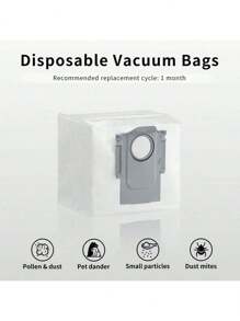 Dust Bag For Roborock S8+, S8 Pro Ultra, Q7 Max+/Max, Q5 Max+, Q8 Max+, S7 Pro Ultra, Q5, Q5+, Q7, S7 MaxV Ultra Robot Vacuum, 3.5L Large Capacity Disposable Bag