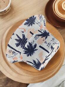 2-In-1 Daisy Bohemian Polyester Printed Reversible Bucket Hat, Unisex For Spring & Summer