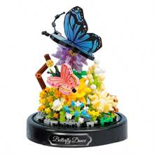 Miniature Building Block Flowers With Dust Cover Mini Everlasting Bouquet Assembly Toys Adult Building Block Decoration Romantic Gift