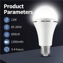 4/8PCS LED Rechargeable Light Bulb, 12W Equivalent 2000mAh Backup Battery, Long Life Outdoor Lighting Camping Tent Light, Suitable For Car Home And Office Use - B - Xem 5