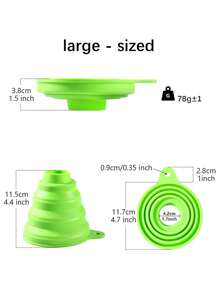 Entonnoir pliant et portable en silicone, convient pour changer l'huile et l'essence dans les voitures, camions et motos (vert néon)