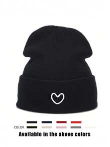 1pc Unisex Solid Color Knitted Hat, Y2K Style Outdoor Warm Beanie, Casual All-Match Winter Ski Cap Suitable For Daily Commute
