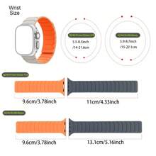 Magnetisches Silikon Armband kompatibel mit Bändern in Größen 45mm, 44mm, 40mm, 42mm, 46mm, 41mm, 49mm, 38mm, Sport Armband kompatibel mit Watch Series 10, SE, 9, 8, 7, Ultra 2, Zubehör für Damen und Herren