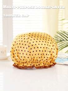 Bonnets de douche imperméables à double couche, bonnets de douche pour les femmes pour le bain, le shampooing et le maquillage. Bonnets de bain de haute qualité réutilisables et portables pour les voyages