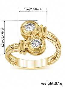 1 pieza Anillo de circonita cúbica de moda para mujer para boda, compromiso, aniversario, fiesta, joyería, regalo del Día de San Valentín