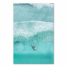 1pc Gift Scandinavian Tropical Landscape Posters Modern Prints Sea Beach Bus Palm Tree Wall Arts Canvas Painting Nordic Decoration Optional Frame ,Wall Art With Frame - Multicolor - View 34