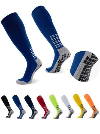 1 Pair Children Soccer Socks, Boys Professional Sports Socks With Anti-Slip Dots, Thick Terry, Knee-High, Suitable For Boys & Girls Ages 7-12