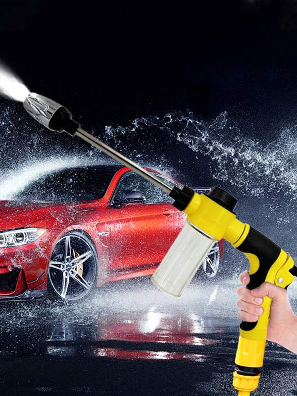 1pc High Pressure Foam Water Gun, Adjustable Nozzle With Multiple Watering Modes, Suitable For Garden Irrigation, Vehicle Cleaning, Watering Tool