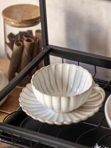 1 Set European Vintage Ceramic Coffee Cup & Saucer, High-Aesthetic Petal-Shaped Mug & Butterfly, Afternoon Tea Set, Beautiful & Practical, Cups & Saucers Can Be Used As Storage Trays, Suitable For Brewing Coffee, Making Tea, Daily Use, Coffee Shop And More Scenarios Back To School