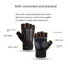 1pair Fitness Anti-Slip Half-Finger Gloves,Suitable For Cycling,Riding Motorcycle And Skiing,Black Gloves