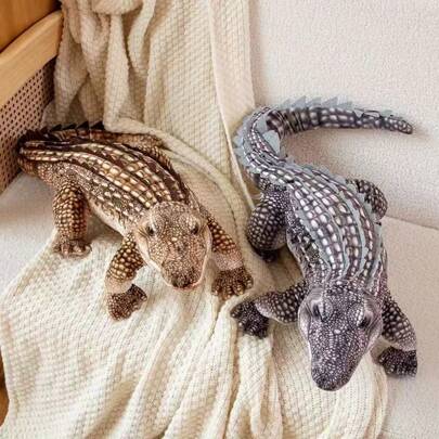 Keylingwd 1pc Simulation Crocodile Plush Doll, Crocodile Stuffed Animal Doll Home Decor Photography Prop, Crocodile Pillow Gift For Kids Birthday, Christmas