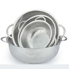 Stainless Steel Drain Basket Colander Fruit Rice Vegetable Washing Basket Strainer Drainer With Handle Kitchen Storage Tools