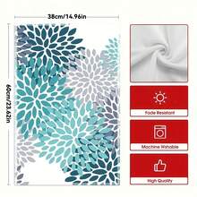 1 件/2 件花卉厨房毛巾，柔软吸水，可机洗涤纶洗碗布，耐擦洗，蓝绿色/青绿色/灰色花卉图案，非常适合厨房装饰、烹饪、烘焙、节日装饰和浴室必需品、餐桌装饰、厨房用品、家居装饰、新房浴室乔迁礼物、厨房毛巾