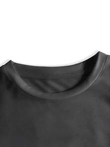 Camiseta de manga corta y cuello redondo para mujer de talla grande con estampado gráfico casual "Podría ser talla grande mala", camiseta holgada con cita humorística para el verano