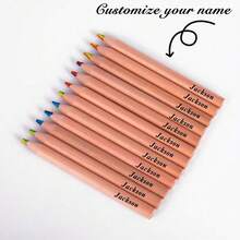 1/3/6/12 piezas Lápices personalizables con nombre, lápices personalizados cortos de 8,8 cm, mina de 3,3 mm de grosor, ideales para estudiantes y artistas, para bocetos y pintura, lápiz profesional para obras de arte, texto personalizable, excelentes regalos para amigos, estudiantes, mejores amigos, hijos, regalos de Navidad, regalos de apertura de negocios, regalos de temporada de negocios de regreso a la escuela - Multicolor - Ver 11