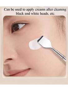 Limpiador de puntos negros de doble cabezal, limpiador de poros, raspador de puntos negros de acero inoxidable, herramienta de belleza para la limpieza facial de los poros